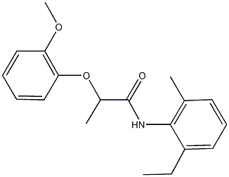 N-(2-ethyl-6-methylphenyl)-2-(2-methoxyphenoxy)propanamide Struktur