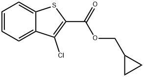 cyclopropylmethyl 3-chloro-1-benzothiophene-2-carboxylate Struktur