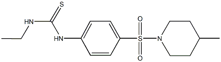 N-ethyl-N'-{4-[(4-methyl-1-piperidinyl)sulfonyl]phenyl}thiourea Struktur