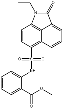 methyl 2-{[(1-ethyl-2-oxo-1,2-dihydrobenzo[cd]indol-6-yl)sulfonyl]amino}benzoate Struktur