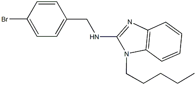 N-(4-bromobenzyl)-N-(1-pentyl-1H-benzimidazol-2-yl)amine Struktur