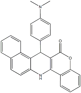 7-[4-(dimethylamino)phenyl]-7,14-dihydro-6H-benzo[f]chromeno[4,3-b]quinolin-6-one Struktur