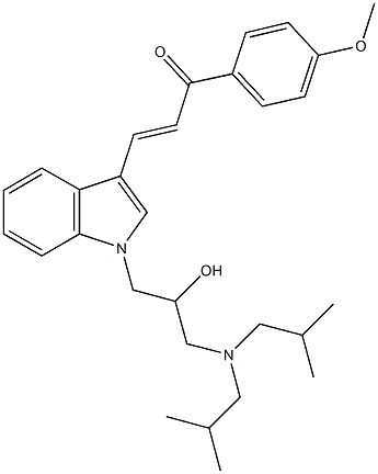 3-{1-[3-(diisobutylamino)-2-hydroxypropyl]-1H-indol-3-yl}-1-(4-methoxyphenyl)-2-propen-1-one Struktur