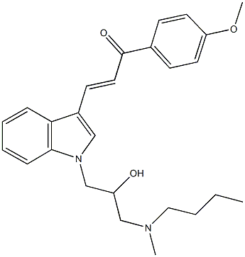 3-(1-{3-[butyl(methyl)amino]-2-hydroxypropyl}-1H-indol-3-yl)-1-(4-methoxyphenyl)-2-propen-1-one Struktur