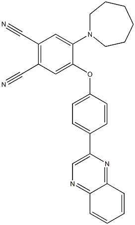 4-(1-azepanyl)-5-[4-(2-quinoxalinyl)phenoxy]phthalonitrile Struktur