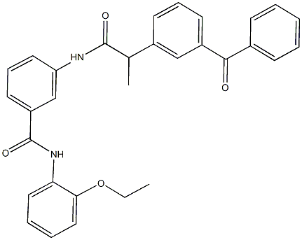 3-{[2-(3-benzoylphenyl)propanoyl]amino}-N-(2-ethoxyphenyl)benzamide Struktur