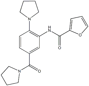 N-[2-(1-pyrrolidinyl)-5-(1-pyrrolidinylcarbonyl)phenyl]-2-furamide Struktur