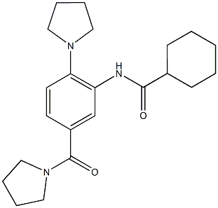 N-[2-(1-pyrrolidinyl)-5-(1-pyrrolidinylcarbonyl)phenyl]cyclohexanecarboxamide Struktur