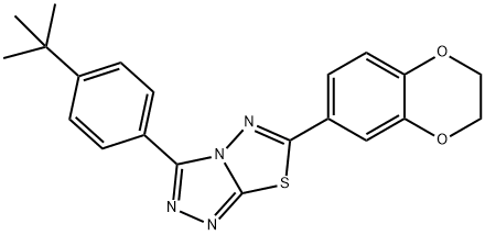 3-(4-tert-butylphenyl)-6-(2,3-dihydro-1,4-benzodioxin-6-yl)[1,2,4]triazolo[3,4-b][1,3,4]thiadiazole Struktur