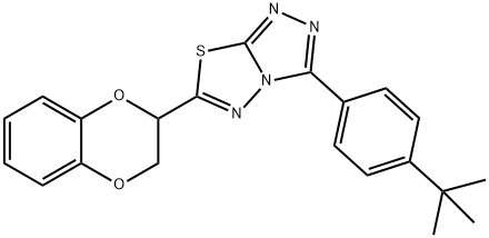 3-(4-tert-butylphenyl)-6-(2,3-dihydro-1,4-benzodioxin-2-yl)[1,2,4]triazolo[3,4-b][1,3,4]thiadiazole Struktur