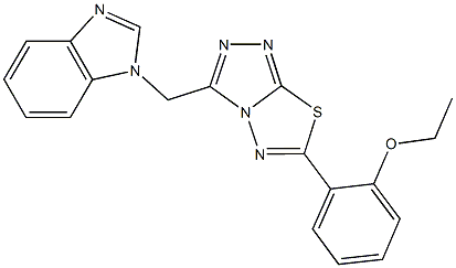 2-[3-(1H-benzimidazol-1-ylmethyl)[1,2,4]triazolo[3,4-b][1,3,4]thiadiazol-6-yl]phenyl ethyl ether Struktur