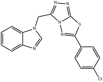 1-{[6-(4-chlorophenyl)[1,2,4]triazolo[3,4-b][1,3,4]thiadiazol-3-yl]methyl}-1H-benzimidazole Struktur