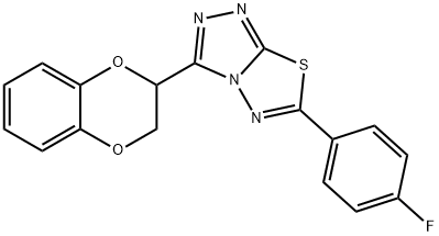 3-(2,3-dihydro-1,4-benzodioxin-2-yl)-6-(4-fluorophenyl)[1,2,4]triazolo[3,4-b][1,3,4]thiadiazole Struktur