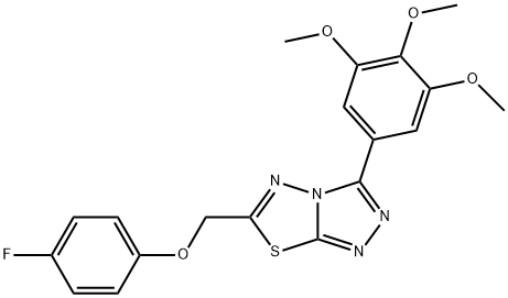 6-[(4-fluorophenoxy)methyl]-3-(3,4,5-trimethoxyphenyl)[1,2,4]triazolo[3,4-b][1,3,4]thiadiazole Struktur