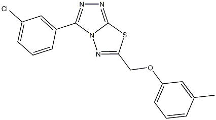 [3-(3-chlorophenyl)[1,2,4]triazolo[3,4-b][1,3,4]thiadiazol-6-yl]methyl 3-methylphenyl ether Struktur