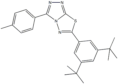 6-(3,5-ditert-butylphenyl)-3-(4-methylphenyl)[1,2,4]triazolo[3,4-b][1,3,4]thiadiazole Struktur