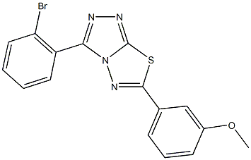 3-[3-(2-bromophenyl)[1,2,4]triazolo[3,4-b][1,3,4]thiadiazol-6-yl]phenyl methyl ether Struktur