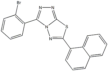 3-(2-bromophenyl)-6-(1-naphthyl)[1,2,4]triazolo[3,4-b][1,3,4]thiadiazole Struktur