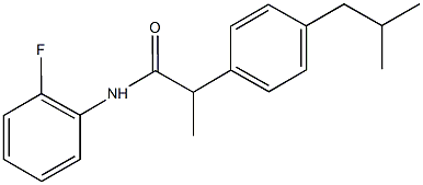 N-(2-fluorophenyl)-2-(4-isobutylphenyl)propanamide Struktur