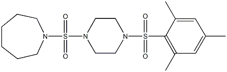 1-{[4-(mesitylsulfonyl)-1-piperazinyl]sulfonyl}azepane Struktur