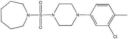 1-{[4-(3-chloro-4-methylphenyl)-1-piperazinyl]sulfonyl}azepane Struktur