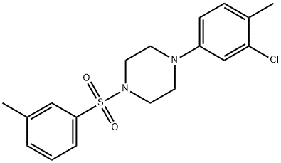 1-(3-chloro-4-methylphenyl)-4-[(3-methylphenyl)sulfonyl]piperazine Struktur