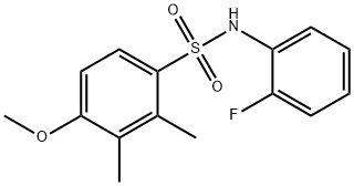 N-(2-fluorophenyl)-4-methoxy-2,3-dimethylbenzenesulfonamide Struktur