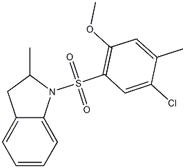 4-chloro-5-methyl-2-[(2-methyl-2,3-dihydro-1H-indol-1-yl)sulfonyl]phenyl methyl ether Struktur