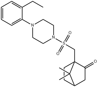 1-({[4-(2-ethylphenyl)-1-piperazinyl]sulfonyl}methyl)-7,7-dimethylbicyclo[2.2.1]heptan-2-one Struktur