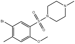 4-bromo-5-methyl-2-[(4-methyl-1-piperazinyl)sulfonyl]phenyl methyl ether Struktur