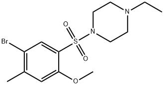 4-bromo-2-[(4-ethyl-1-piperazinyl)sulfonyl]-5-methylphenyl methyl ether Struktur