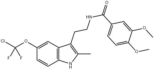 N-(2-{5-[chloro(difluoro)methoxy]-2-methyl-1H-indol-3-yl}ethyl)-3,4-dimethoxybenzamide Struktur