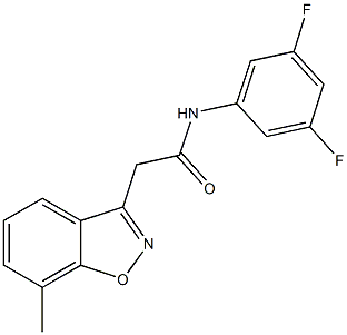 N-(3,5-difluorophenyl)-2-(7-methyl-1,2-benzisoxazol-3-yl)acetamide Struktur