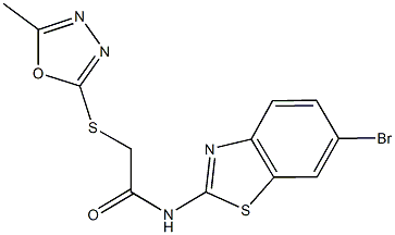 N-(6-bromo-1,3-benzothiazol-2-yl)-2-[(5-methyl-1,3,4-oxadiazol-2-yl)sulfanyl]acetamide Struktur