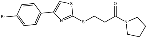 4-(4-bromophenyl)-2-{[3-oxo-3-(1-pyrrolidinyl)propyl]sulfanyl}-1,3-thiazole Struktur