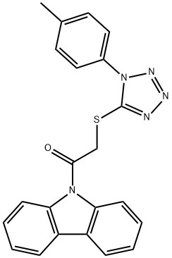 2-(9H-carbazol-9-yl)-2-oxoethyl 1-(4-methylphenyl)-1H-tetraazol-5-yl sulfide Struktur