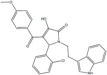 5-(2-chlorophenyl)-3-hydroxy-1-[2-(1H-indol-3-yl)ethyl]-4-(4-methoxybenzoyl)-1,5-dihydro-2H-pyrrol-2-one Struktur