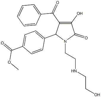 methyl 4-(3-benzoyl-4-hydroxy-1-{2-[(2-hydroxyethyl)amino]ethyl}-5-oxo-2,5-dihydro-1H-pyrrol-2-yl)benzoate Struktur