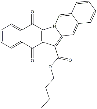 butyl 5,14-dioxo-5,14-dihydrobenzo[5,6]indolo[1,2-b]isoquinoline-13-carboxylate Struktur