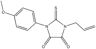 1-allyl-3-(4-methoxyphenyl)-2-thioxoimidazolidine-4,5-dione Struktur