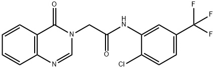 N-[2-chloro-5-(trifluoromethyl)phenyl]-2-(4-oxo-3(4H)-quinazolinyl)acetamide Struktur