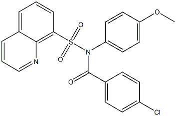 N-(4-chlorobenzoyl)-N-(4-methoxyphenyl)-8-quinolinesulfonamide Struktur