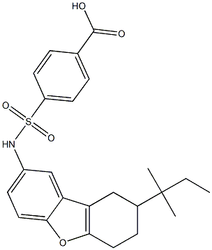 4-{[(8-tert-pentyl-6,7,8,9-tetrahydrodibenzo[b,d]furan-2-yl)amino]sulfonyl}benzoic acid Struktur