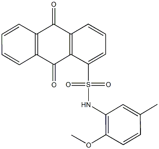 N-(2-methoxy-5-methylphenyl)-9,10-dioxo-9,10-dihydro-1-anthracenesulfonamide Struktur