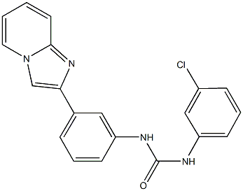 N-(3-chlorophenyl)-N'-(3-imidazo[1,2-a]pyridin-2-ylphenyl)urea Struktur