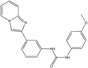 N-(3-imidazo[1,2-a]pyridin-2-ylphenyl)-N'-(4-methoxyphenyl)urea Struktur