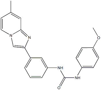 N-(4-methoxyphenyl)-N'-[3-(7-methylimidazo[1,2-a]pyridin-2-yl)phenyl]urea Struktur