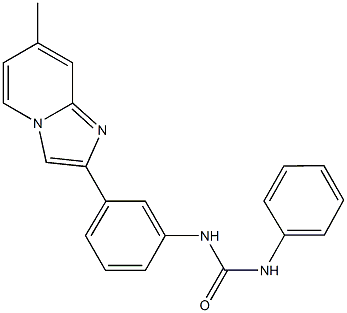 N-[3-(7-methylimidazo[1,2-a]pyridin-2-yl)phenyl]-N'-phenylurea Struktur