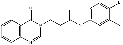 N-(4-bromo-3-methylphenyl)-3-(4-oxo-3(4H)-quinazolinyl)propanamide Struktur