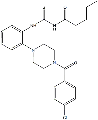 N-{2-[4-(4-chlorobenzoyl)-1-piperazinyl]phenyl}-N'-pentanoylthiourea Struktur